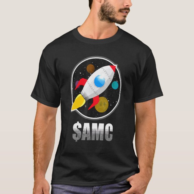 Camiseta Amc Go Até A Lua Wsb Stocnk Market Invest Am (Frente)