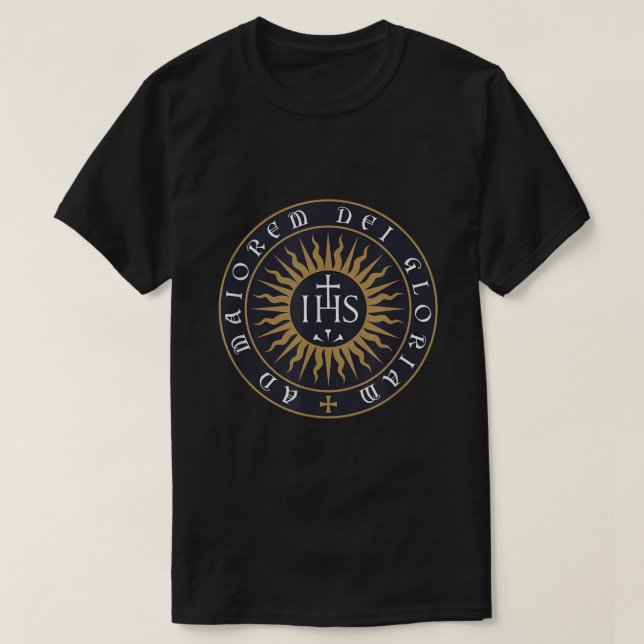 Camiseta AMDG Ignatius of Loyola Society of Jesus Catholic  (Frente do Design)