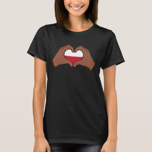 Camiseta Ame a Bandeira da Polônia Coração Raízes Polonesas