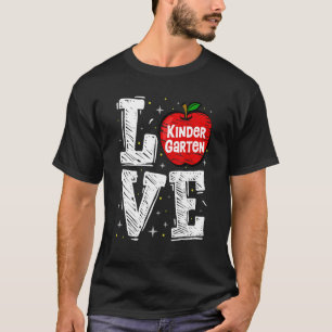 Camiseta Ame A Maçã Gira De Jardim De Infância De Volta Ao 