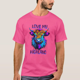 Camiseta Ame a minha arte das vacas da Highland, Cyberpunk