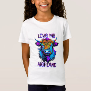 Camiseta Ame a minha arte das vacas da Highland, Cyberpunk 