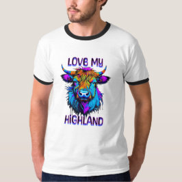 Camiseta Ame a minha arte das vacas da Highland, Cyberpunk