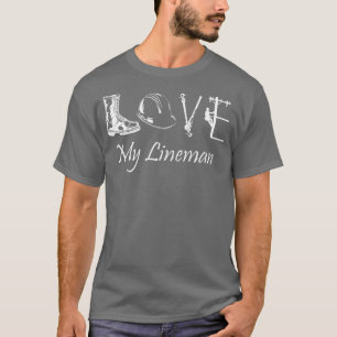 Camiseta Ame a minha esposa Lineman marido Lineworker Lines