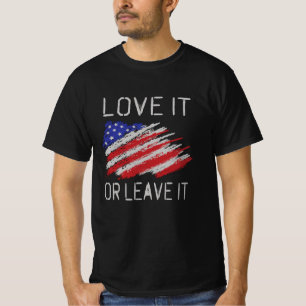 Camiseta Ame-a ou deixe-a como bandeira dos EUA