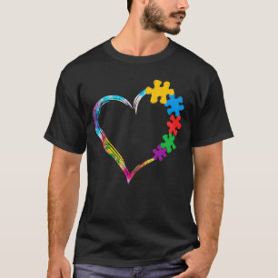 Camiseta Ame a Quebra-cabeça do Coração Pedaços de Gravata