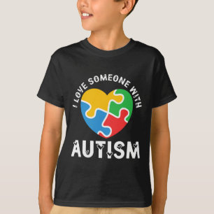 Camiseta Ame Alguém Com Autismo Quebra-cabeça do Coração Au