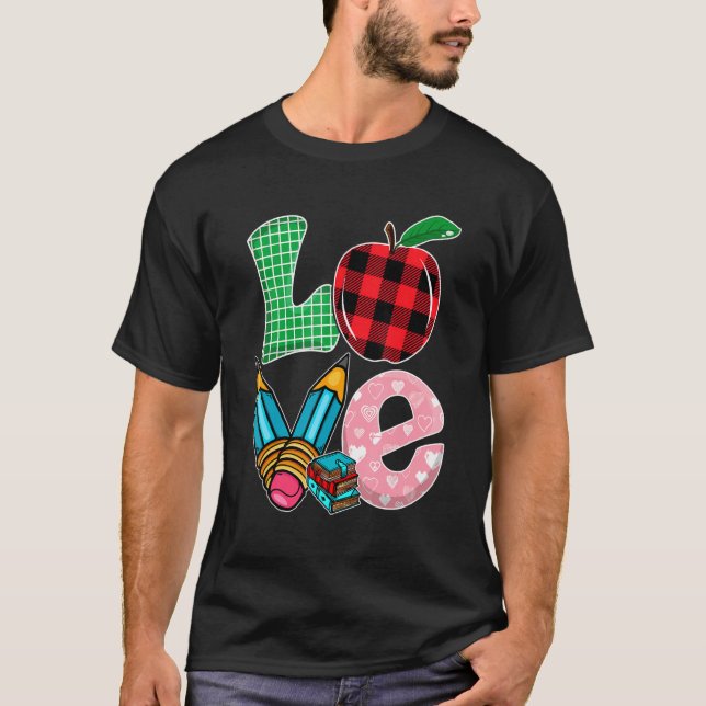 Camiseta Ame Apreciação de Professores Lápis Ensinando Prof (Frente)