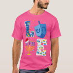 Camiseta Ame as Decorações de Hanukkah Dreidel Menorah Chan<br><div class="desc">Amo as Decorações de Hanukkah Dreidel Menorah Chanukah.</div>