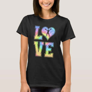 Camiseta Ame Cheie Mama Tie Dye Cheerleader Mamãe Costume
