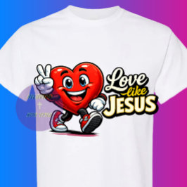 Camiseta Ame como JESUS - Coração - Cristão