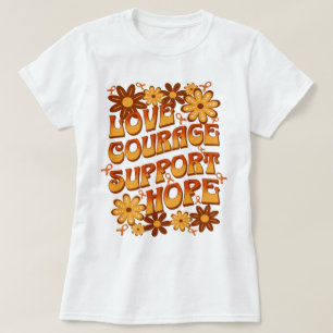 Camiseta Ame Coragem Suportar Apoio a leucemia Esperança