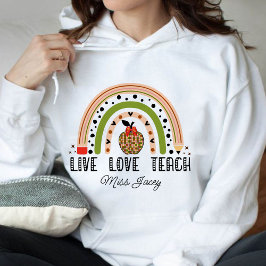 Camiseta Ame Ensine Inspire Arco-íris Agradecimento ao Prof