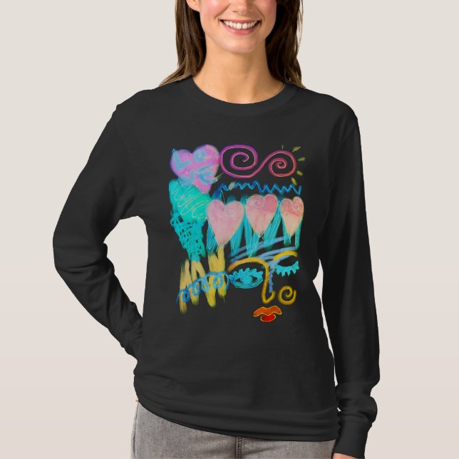 Camiseta Ame Graffitti Abstrato Art para Vestir (Frente)