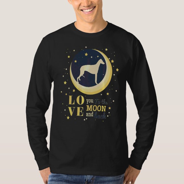 Camiseta Ame Greyhound Windhound Para A Lua (Frente)