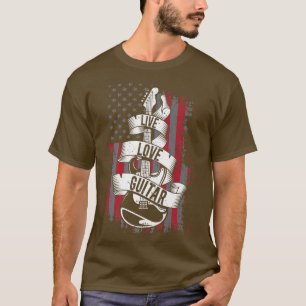 Camiseta Ame Guitarista Patriótico Premium