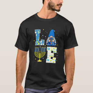 Camiseta Ame Hanukkah Decora Gnomo Dreidel Menorah Ch