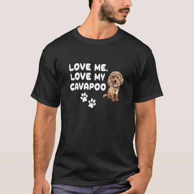 Camiseta Ame-Me Ame Meu Cachorro Cavapoo Vermelho Cachorro  (Frente)