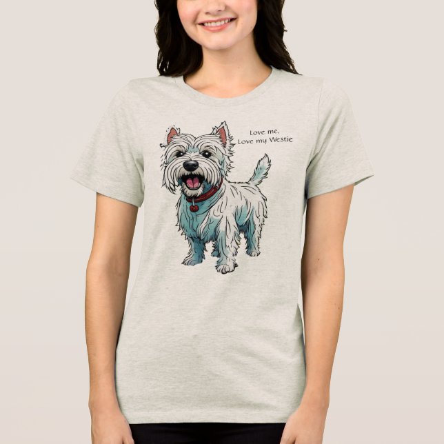 Camiseta Ame-me, Ame o meu Westie, texto editável (Frente)