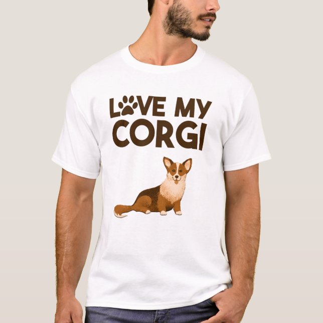 Camiseta AME MEU CORGI com Ilustração de Cachorro (Frente)