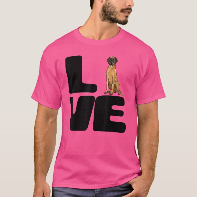 Camiseta Ame Meu Grande Cachorro De Dane Marrom (Frente)