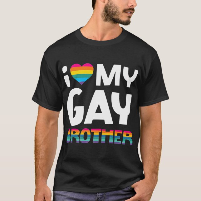 Camiseta Ame Meu Irmão Gay LGBT Orgulho Gift Gay Lésbica (Frente)