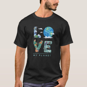 Camiseta Ame Meu Planeta Globe Terra Dia Natureza Ativista 