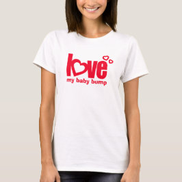 Camiseta Ame meu T vermelho da maternidade do coração da