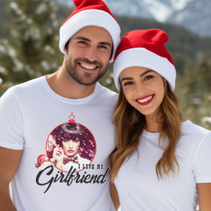 Camiseta Ame Minha Tendência Do Enfeites de natal Namorada