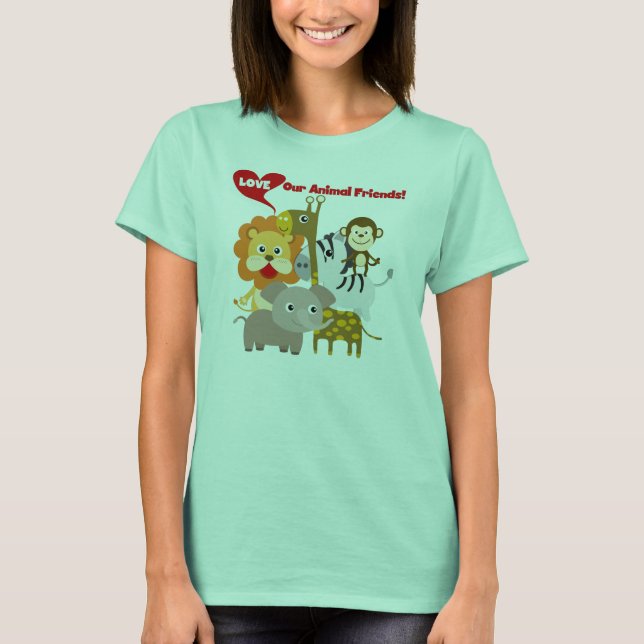 Camiseta Ame nossos amigos animais (Frente)