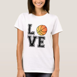 Camiseta Ame o basquetebol, arte da palavra, design de