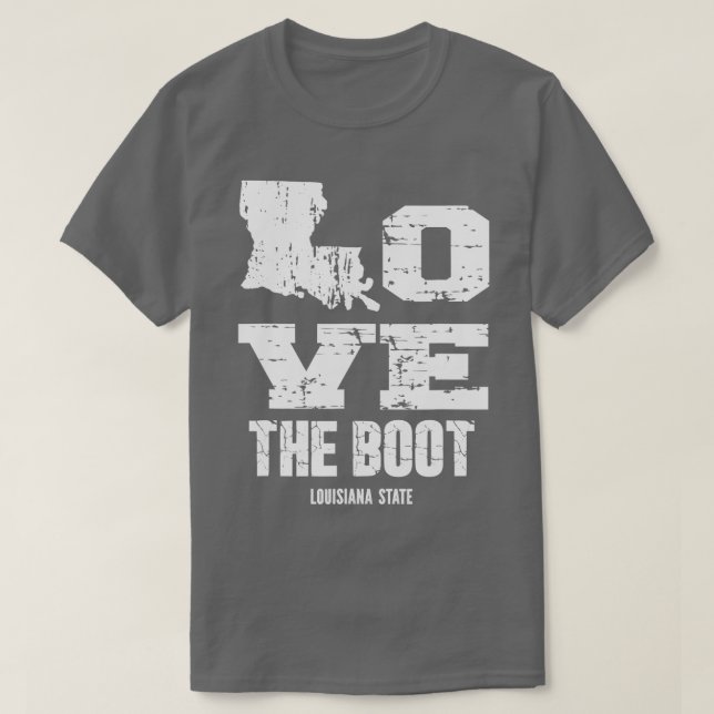 Camiseta Ame O Boot Funny Louisiana (Frente do Design)