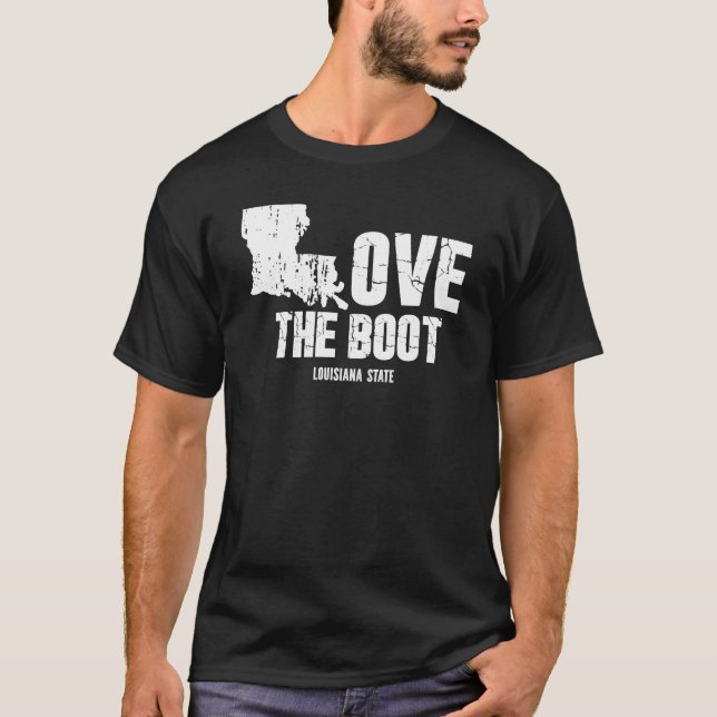Camiseta Ame O Boot Funny Louisiana (Frente)