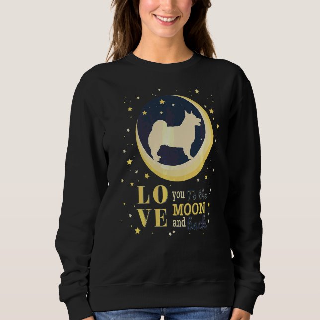 Camiseta Ame O Cão De Vallhund Sueco À Lua (Frente)