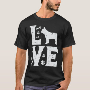 Camiseta Ame o cão-grande francês Frenchie Animal Pet Dog L
