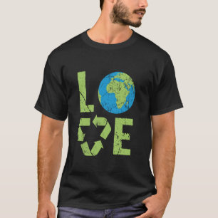 Camiseta Ame o Dia da Terra 90s Vintage Reciclagem Crianças