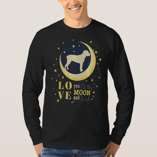 Camiseta Ame O Mastiff Italiano Cane Corso À Lua (Frente)