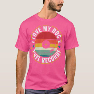 Camiseta Ame o meu Cachorro e Vinil Records Engraçado LP Co