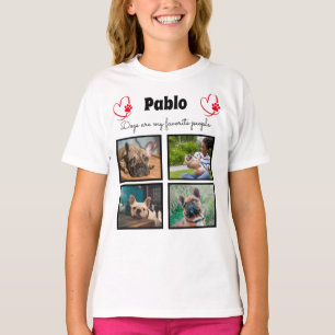 Camiseta Ame o meu cão - 4 colagens personalizadas com foto