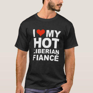 Camiseta Ame o meu Noivado do Fiancé liberiano, quente