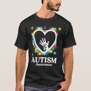Camiseta Ame o Quebra-cabeça do Coração Piece Autismo Mont.