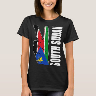 Camiseta Ame O Sudão Do Sul Com Bandeira Sudanesa Em Um Víc