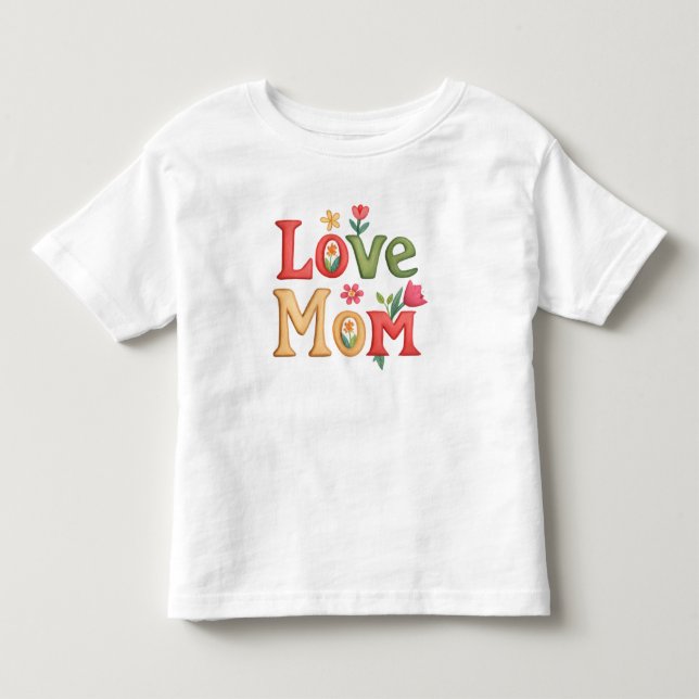 Camiseta Ame o texto da mãe com flores (Frente)