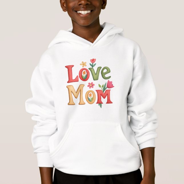 Camiseta Ame o texto da mãe com flores (Frente)
