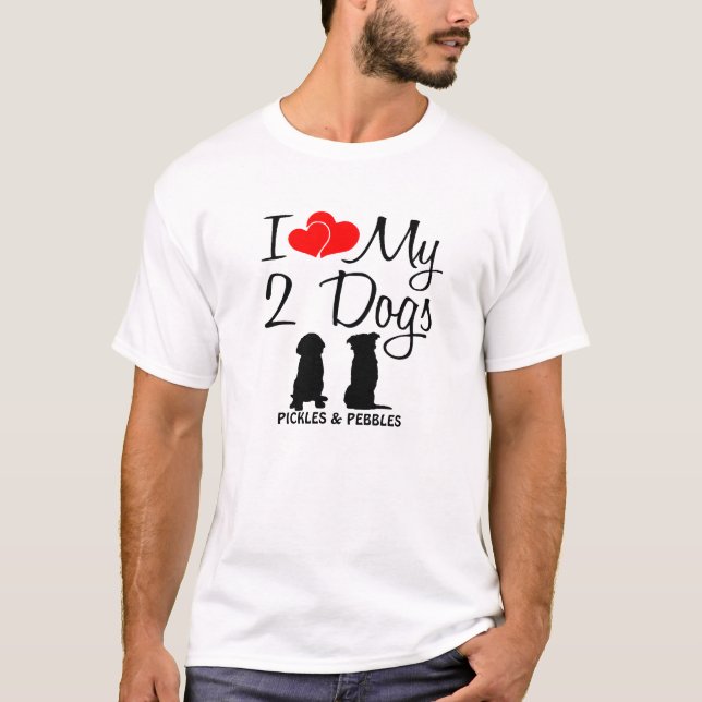 Camiseta Ame Os Meus Dois Cachorros (Frente)