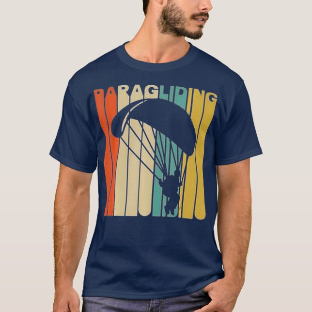 Camiseta Ame Paragliding Heartbeat Presente para homens (Frente)