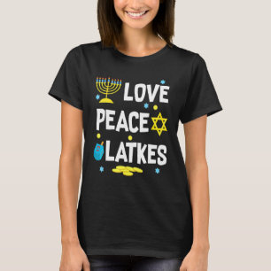 Camiseta Ame Paz Latkes Hanukkah Chanukah Judeu