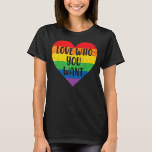 Camiseta Ame Quem Você Quer Orgulho gay Lgbt Heart Rainbow 