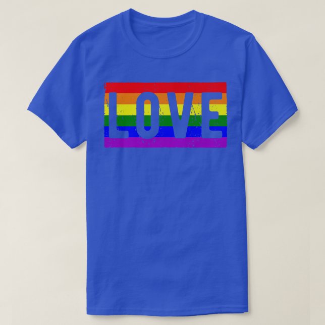 Camiseta Ame Rainbow Flag LGBT Pride Month Gift  (Frente do Design)