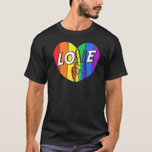 Camiseta Ame Rainbow Heart Lgbtq Lésbica Orgulho gay Homose